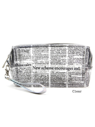 Clear Newspaper Print Pouch