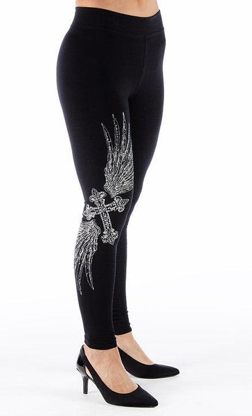 Cross and Wings Leggings - The Fringe Spa'Tique