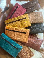 Rancho515 - Leather Handtooled Wallet | Handcrafted: Yellow