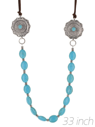 Western Stone Concho Necklace