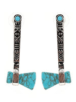 Aztec Monumental Axe Post Earrings