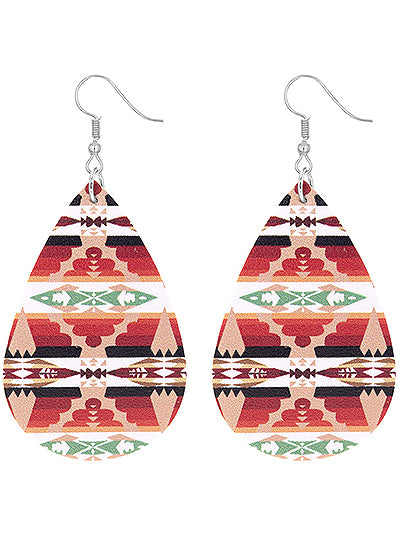 Navajo Print Teardrop Earrings
