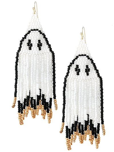 Seed Bead Ghost Earrings