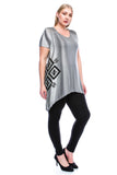 Gradient Gray short sleeve top - The Fringe Spa'Tique