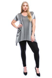 Gradient Gray short sleeve top - The Fringe Spa'Tique