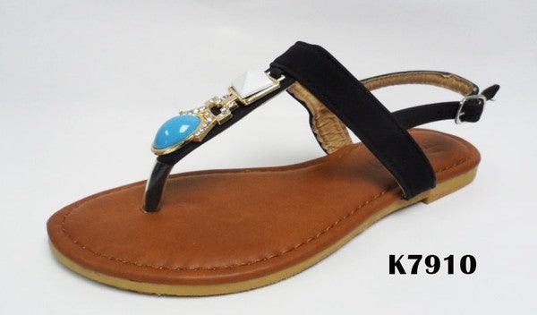 TURQUOISE STONE SANDALS - The Fringe Spa'Tique