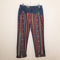 Mid Rise Red Serape Boyfriend Jeans Plus Size - The Fringe Spa'Tique