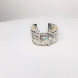 Vintage Silver Antique Cuff with Stamped design detail - The Fringe Spa'Tique