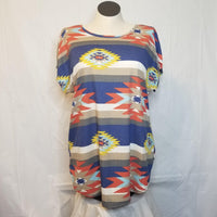 TRIBAL GEO PATTERN TOP - The Fringe Spa'Tique