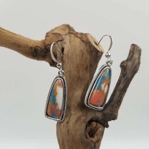 CHAKRA JEWELRY - Antique Colorful Natural Turquoise Earrings