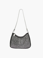 Handbag Factory Corp - Rhinestone Sparkler Hobo Handbag: BLACK