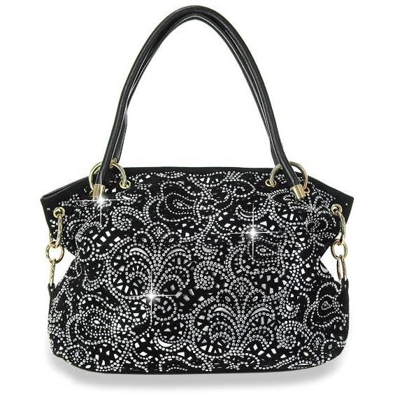 Handbag Factory Corp - Ring Accented Layered Shoulder Bag: Black / ONE SIZE