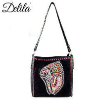 Delila 100% Genuine Leather Hand Embroidered Collection Mini Tote - The Fringe Spa'Tique