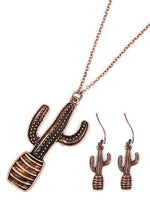 Cactus Pendant Necklace Set - The Fringe Spa'Tique