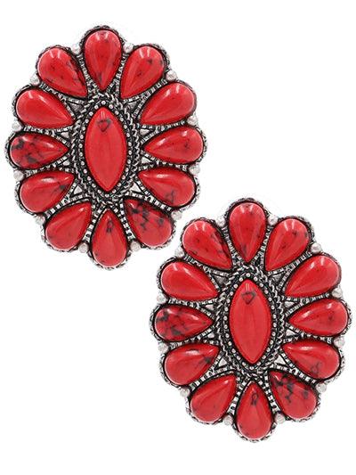 Coral Stone Earrings - The Fringe Spa'Tique
