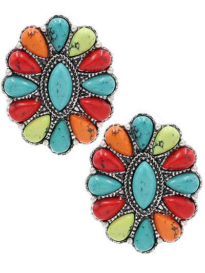 Multi-colored Stone Earrings - The Fringe Spa'Tique
