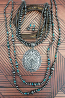 Silverthorne Turquoise Concho Double Necklace and Earring Set - The Fringe Spa'Tique