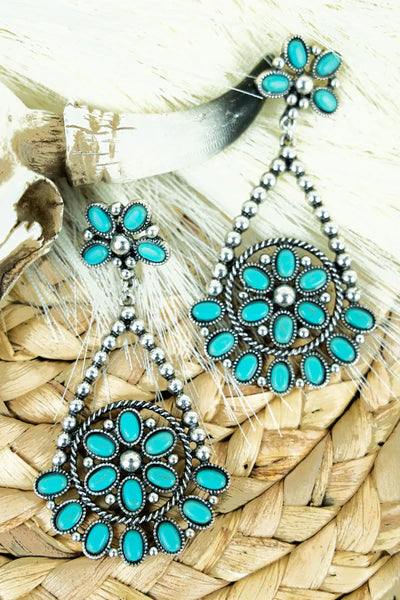 Turquoise Holleford Teardrop Earrings - The Fringe Spa'Tique