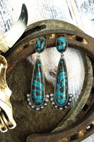 Turquoise Oak Ridge Teardrop Earrings - The Fringe Spa'Tique