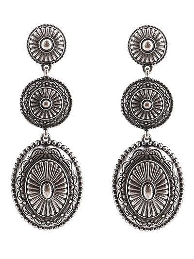 Western Concho Post Earrings - The Fringe Spa'Tique