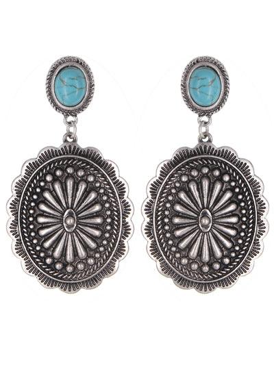 Western Stone Earrings with Turqoise posts - The Fringe Spa'Tique