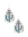 Western hammered teardrop with cactus stone - The Fringe Spa'Tique