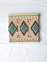 MW Aztec design double lightswitch cover Tan - The Fringe Spa'Tique