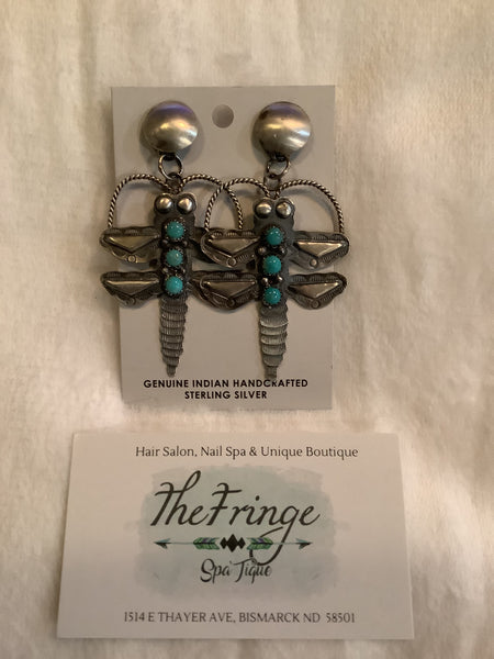 Sterling Silver dragonfly Earrings - The Fringe Spa'Tique