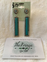 Turquoise Bar Earrings - The Fringe Spa'Tique