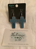 Navajo Turquoise Cross Earrings - The Fringe Spa'Tique