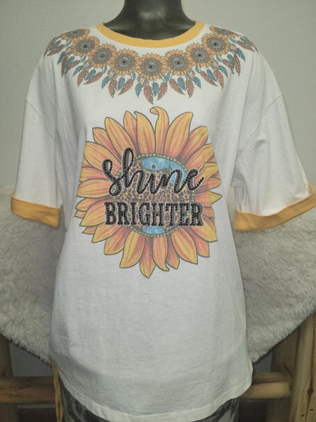 American Bling Sunflower T-Shirt 2X - The Fringe Spa'Tique
