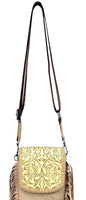 Montana West 100% Genuine Leather Tooled Collection Crossbody - The Fringe Spa'Tique